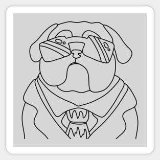 Bulldog in a black suit Sticker